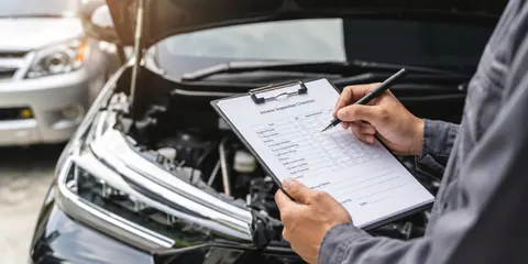Revisando el reporte de historial de un vehículo antes de la compra en AR Motorsports